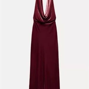Zara OPEN BACK VELVET DRESS
